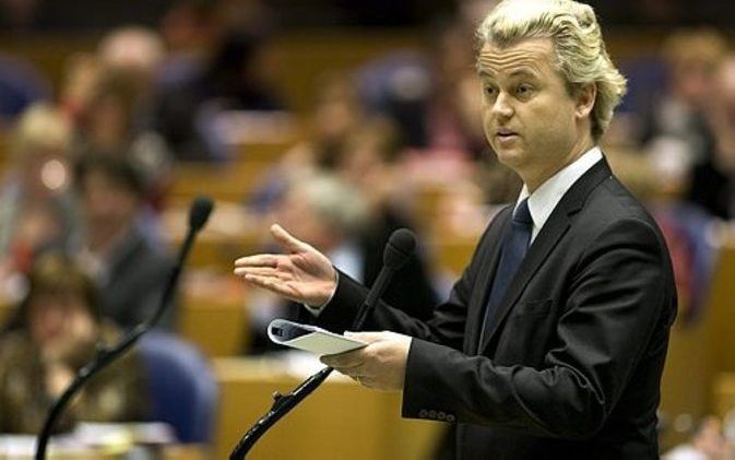 BRUSSEL - Geert Wilders zou bij de Europese verkiezingen van juni, drie zetels veroveren, zo meldt een voorspelling uit Engeland. - Foto ANP