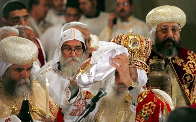 Paus Shenouda III, hoofd van de Koptisch-Orthodoxe Kerk in Egypte. Foto EPA