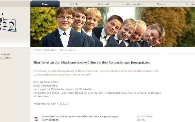 REGENSBURG - Screenshot van de website domspatzen.de. Foto RD