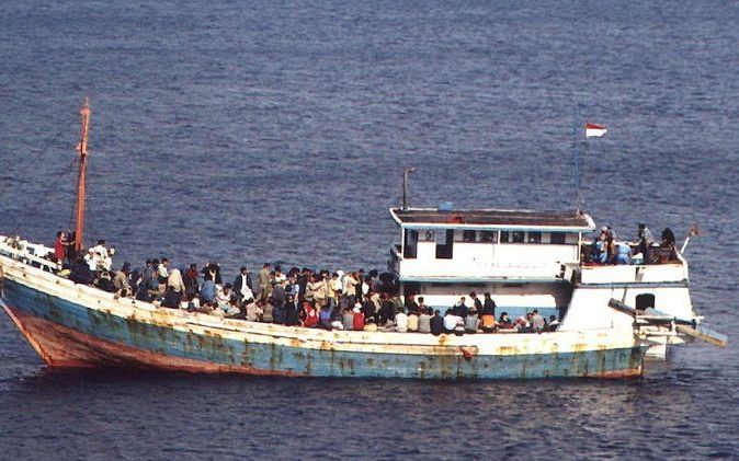 AUSTRALIË - Bootvluchtelingen voor de kust van Australië. Het Griekse eiland Patmos neemt geen illegale bootvluchtelingen meer op meldde de Griekse televisie woensdag. Foto EPA