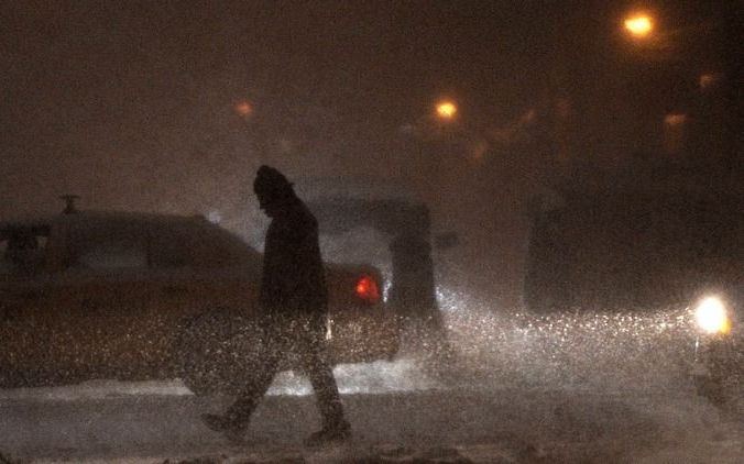 Sneeuwstorm in New York. Foto EPA