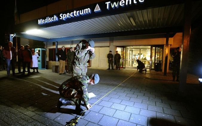 ENSCHEDE - Militairen bouwden twee weken geleden een nood-ic bij Medisch Spectrum Twente.Foto ANP