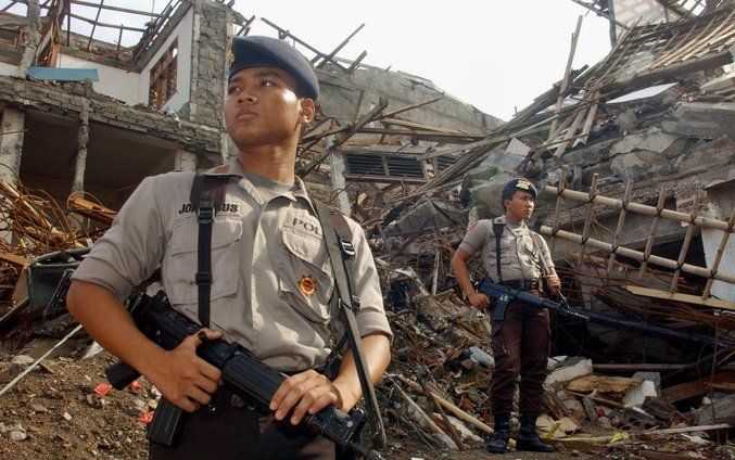 JAKARTA - Ravage na de aanslag op Bali in 2002. Foto EPA