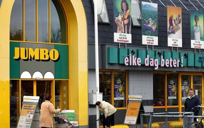 Jumbo Supermarkten heeft in de eerste zes maanden van dit jaar op eigen kracht 4 procent meer omzet geboekt. Foto ANP