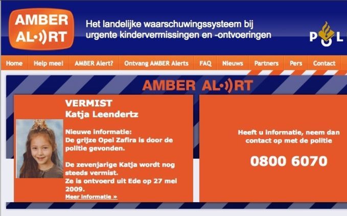 Amber Alert voor Katja. Foto ANP