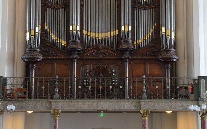 Het Ibachorgel in de Gertrudiskerk van Bergen op Zoom.                        Beeld Gert de Looze