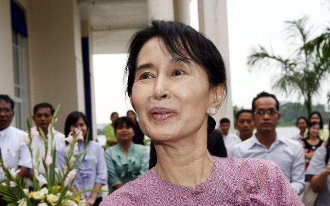 Oppositieleidster Aung San Suu Kyi van Birma. Foto EPA