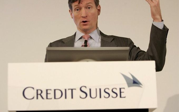 Credit Suisse–topman Brady Dougan kijkt met vertrouwen naar de toe. foto EPA