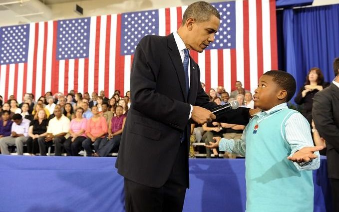 President Obama was vorige op bezoek op The University of New Orleans in New Orleans. Foto EPA