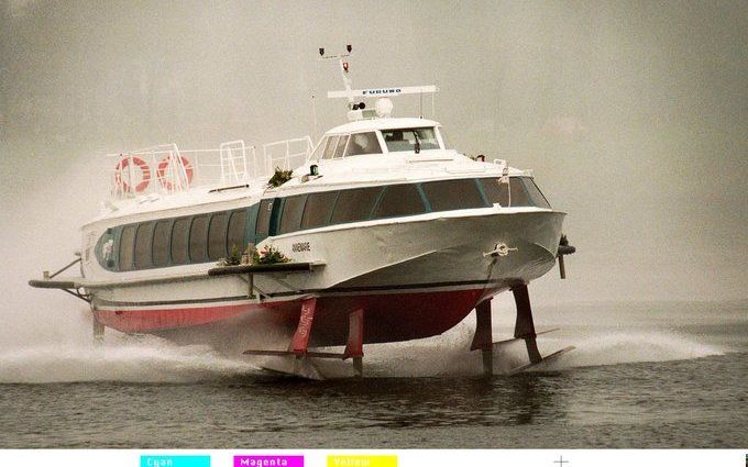 Een draagvleugelboot is maandagochtend in Amsterdam betrokken geweest bij een ongeluk. foto ANP