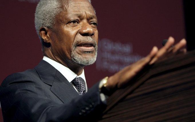 WAGENINGEN – De voormalige secretaris–generaal van de Verenigde Naties, Kofi Annan, opent op 1 september het academisch jaar van de Wageningen Universiteit. Foto EPA