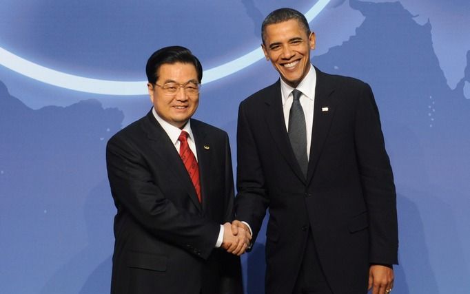 De Amerikaanse president Barack Obama en zijn Chinese ambtgenoot Hu Jintao.