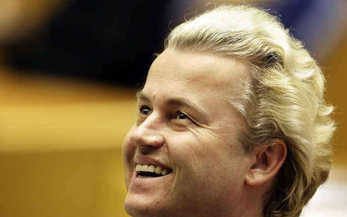 PVV-leider Wilders dinsdagmiddag tijdens het vragenuurtje in de Tweede Kamer in Den Haag. Foto ANP.