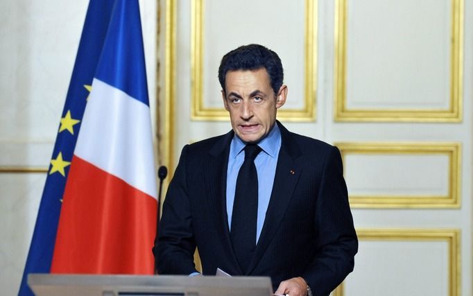 PARIJS - De Franse president Nicolas Sarkozy wil dat er een internationale conferentie wordt georganiseerd over de wederopbouw in Haïti. Dat heeft het staatshoofd donderdag gezegd in het Elysée-Paleis in Parijs. Foto EPA