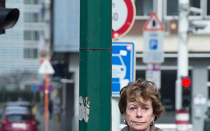 Neelie Kroes dinsdag in Brussel, op de dag dat daar aanslagen plaatsvonden. beeld EPA