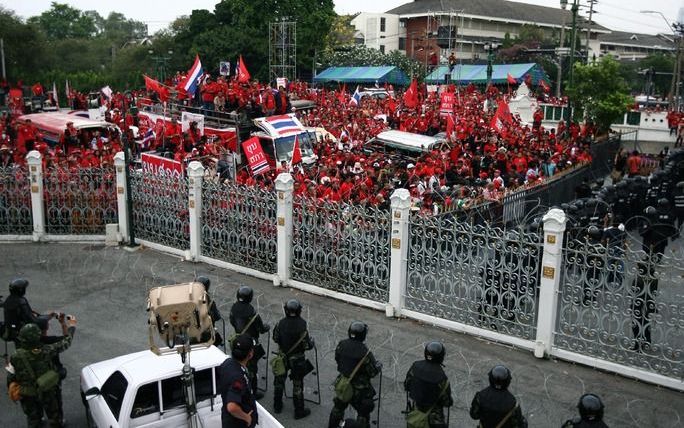 Protest in de Thaise hoofdstad. Foto EPA