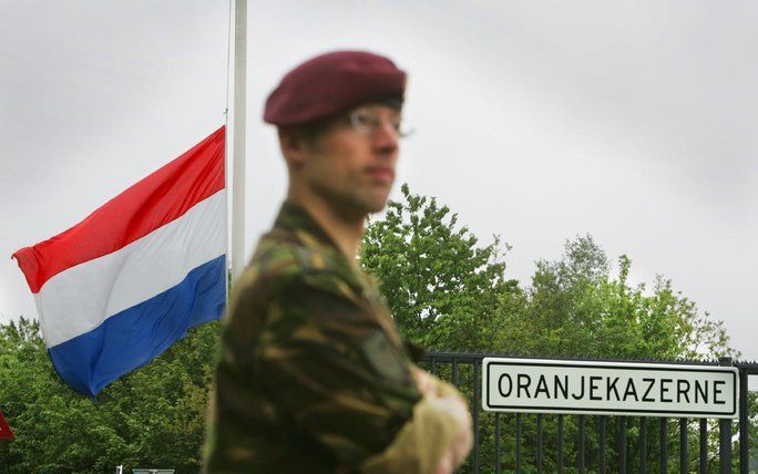 Een militair is zaterdagochtend rond 09.00 uur omgekomen door een ongeval tijdens een oefening op de Oranjekazerne in Schaarsbergen Foto ANP