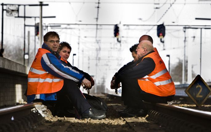 Spoorwegmedewerkers staken in veerband met geweld tegen conducteurs. foto ANP