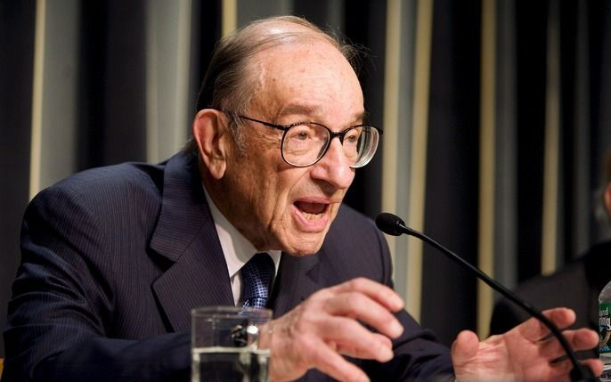 WASHINGTON – Voormalig voorzitter Alan Greenspan van het Amerikaanse stelsel van centrale banken. Foto EPA