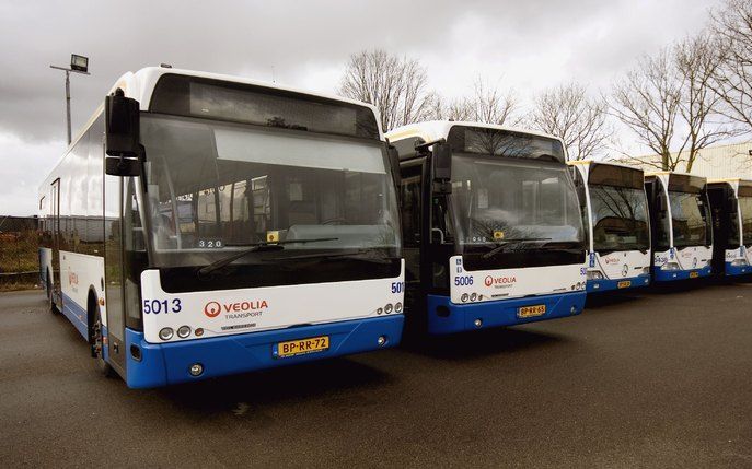 De stakende buschauffeurs in Ede zijn woensdagmiddag rond drie uur weer het aan werk gegaan. Dat meldde een woordvoerder van FNV Bondgenoten woensdag. Foto ANP