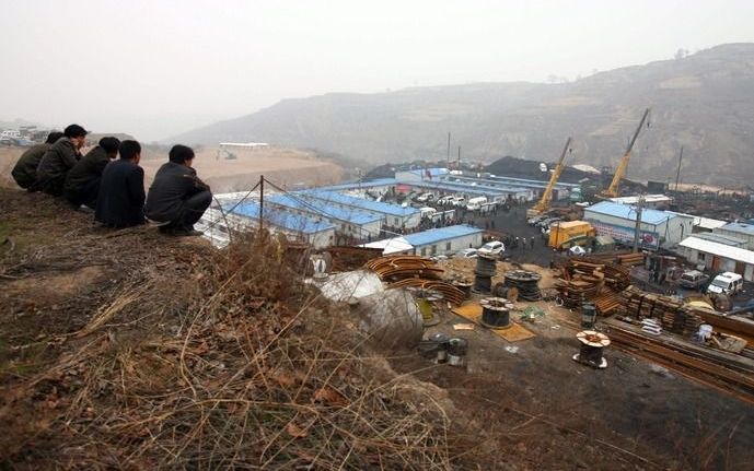 De ondergerlopen kolenmijn in Shanxi, waaruit maandag opnieuw tientallen kompels zijn gered. Foto EPA