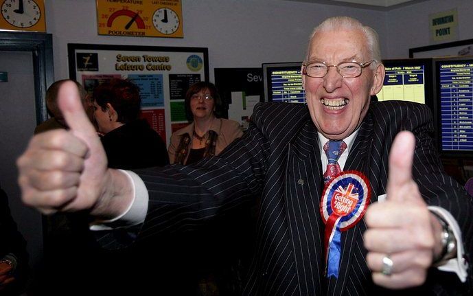 Dominee Ian Paisley stopt in mei als premier. Foto ANP