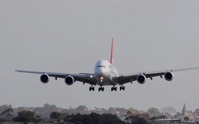 De Airbus A380, hier in de kleuren van Quantas. Foto EPA