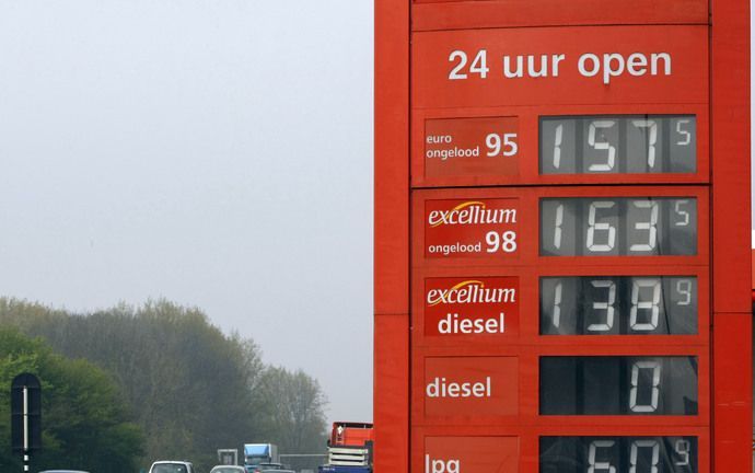 De transportbranche protesteert donderdag tegen de accijnsverhoging op diesel per 1 juli. Foto ANP