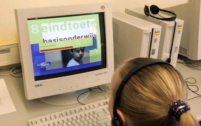 Scholieren hebben donderdag zonder computerstoringen de Cito-toets kunnen invullen. Foto ANP