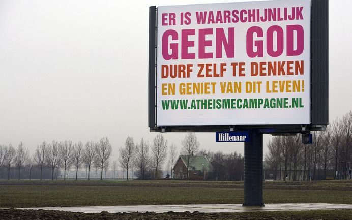 AMSTERDAM – De Reclame Code Commissie heeft een klacht over het atheïsmebord langs de A4 bij Schiphol afgewezen. Dat heeft de commissie dinsdag bekendgemaakt. Foto ANP