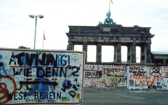 De Evangelische Kirche in Deutschland (EKD) gaat plaatselijke gemeenten helpen als ze aandacht willen besteden aan de val van de Berlijnse Muur in 1989. Foto ANP