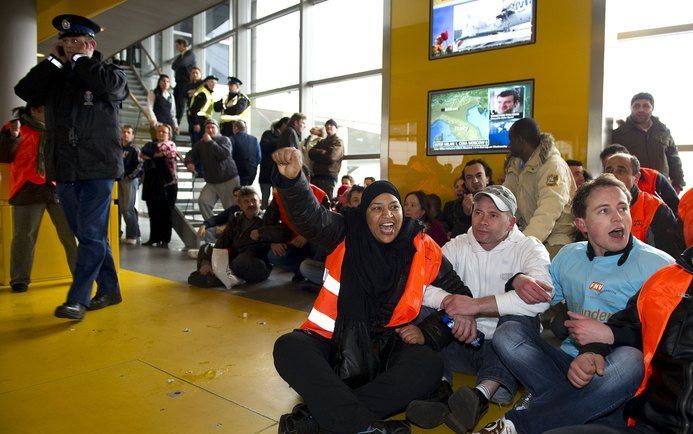 Staking op Schiphol. Foto ANP