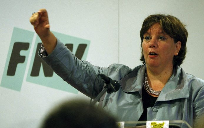 Agnes Jongerius, voorzitter van FNV, noemt de huidige regering een „niksig kabinet”. Foto ANP