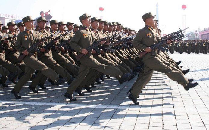 Militair vertoon van het Noord-Koreaanse leger. Foto EPA