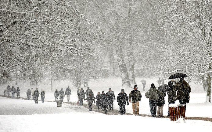 Britten wandelen door Green Park in Londen, eerder deze week. Foto EPA