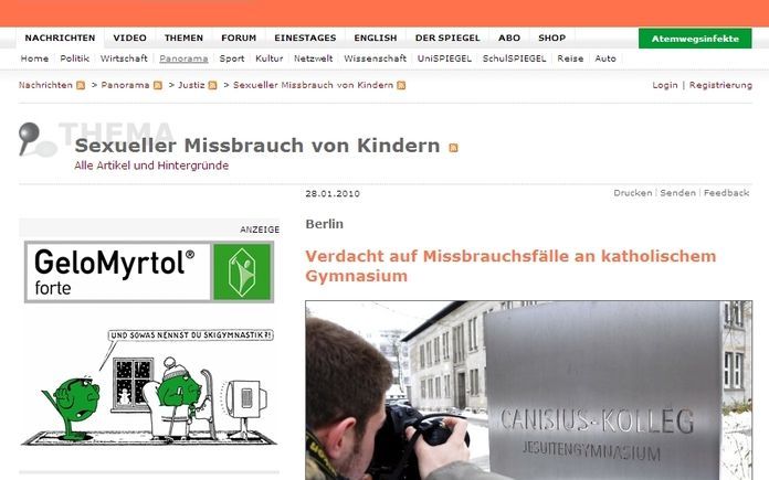 BERLIJN - Screenshot van de website van Der Spiegel. Foto RD