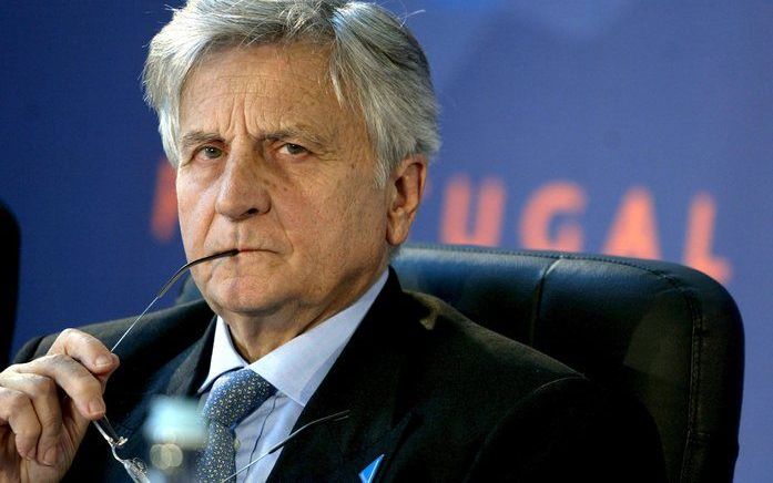 ...ECB president Jean Claude Trichet staat voor rentedilemma... Foto EPA