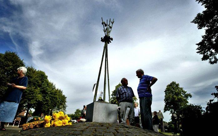 Het monument van Nicky Verstappen op de Brunssumerheide is weer vernield. Foto ANP