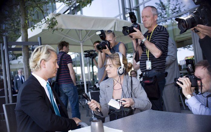 KOPENHAGEN - Wilders in Denemarken, 1 juni 2008. Sinds 10 juni kan Amman via Interpol verzoeken om de aanhouding van Wilders als het Tweede Kamerlid in het buitenland verblijft.