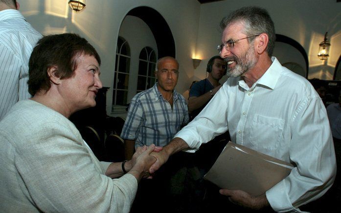 Israël zal proberen te verhinderen dat de winnaar van de Nobelprijs voor de vrede Mairead Corrigan en andere pro-Palestijnse activisten woensdag naar de Gazastrook varen. Foto EPA