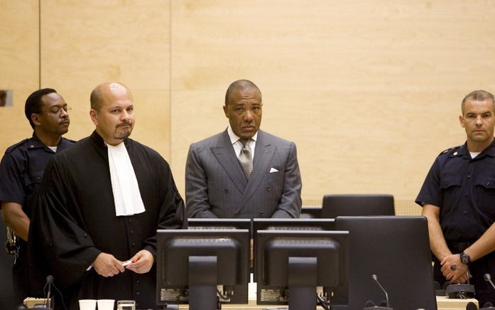 Charles Taylor voor het Tribunaal in Den Haag. Foto ANP