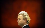 PVV–leider Geert Wilders is verheugd over de uitspraak van de rechter in het kort geding dat de Nederlandse Islamitische Federatie (NIF) tegen hem had aangespannen. Foto ANP