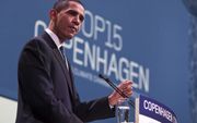 Obama sprak vrijdag op de klimaattop. Foto EPA
