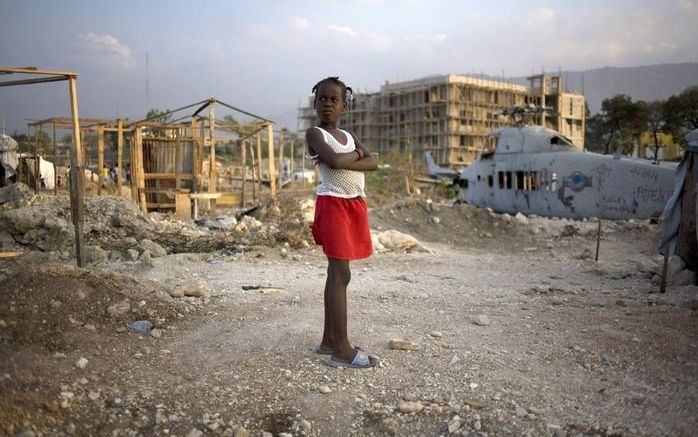 Dakloos meisje in Haïti. Foto EPA