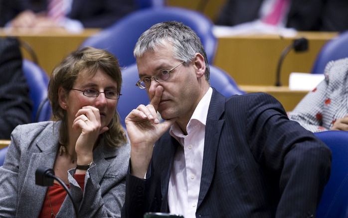 CU-kamerlid Wiegman (l.) en fractievoorzitter Slob. Foto ANP