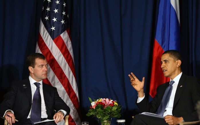 Medvedev (links) en Obama. Foto EPA