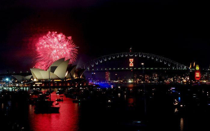 SYDEY - Vuurwerk boven de Harbour Bridge in Sydney. Foto EPA