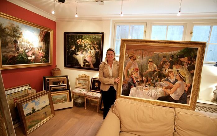 Karien de Steenhuysen Piters met ”De lunch van de roeiers”. Foto Sjaak Verboom