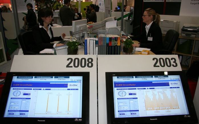 HANNOVER – Het werken met moderne ict-apparatuur kost beduidend minder energie dan het gebruik van apparaten uit 2003. Bitkom, de Duitse brancheorganisatie van it ondernemingen, verwacht dat het linkse bureau op de computerbeurs Cebit 66 procent minder en