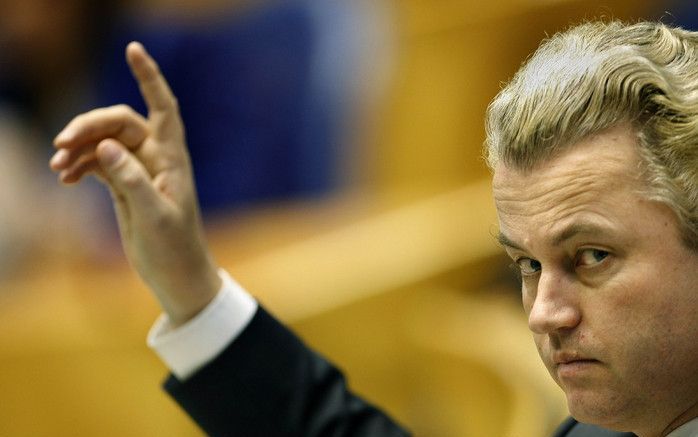 Wilders tijdens een debat. Foto ANP